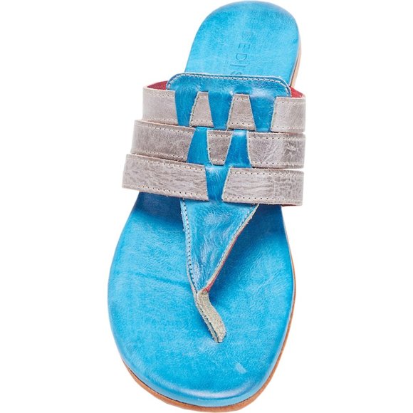 NEW Bed Stu Yoli Flip-Flops - Leather For Women Ocean Blue 367sn - Picture 2 of 6